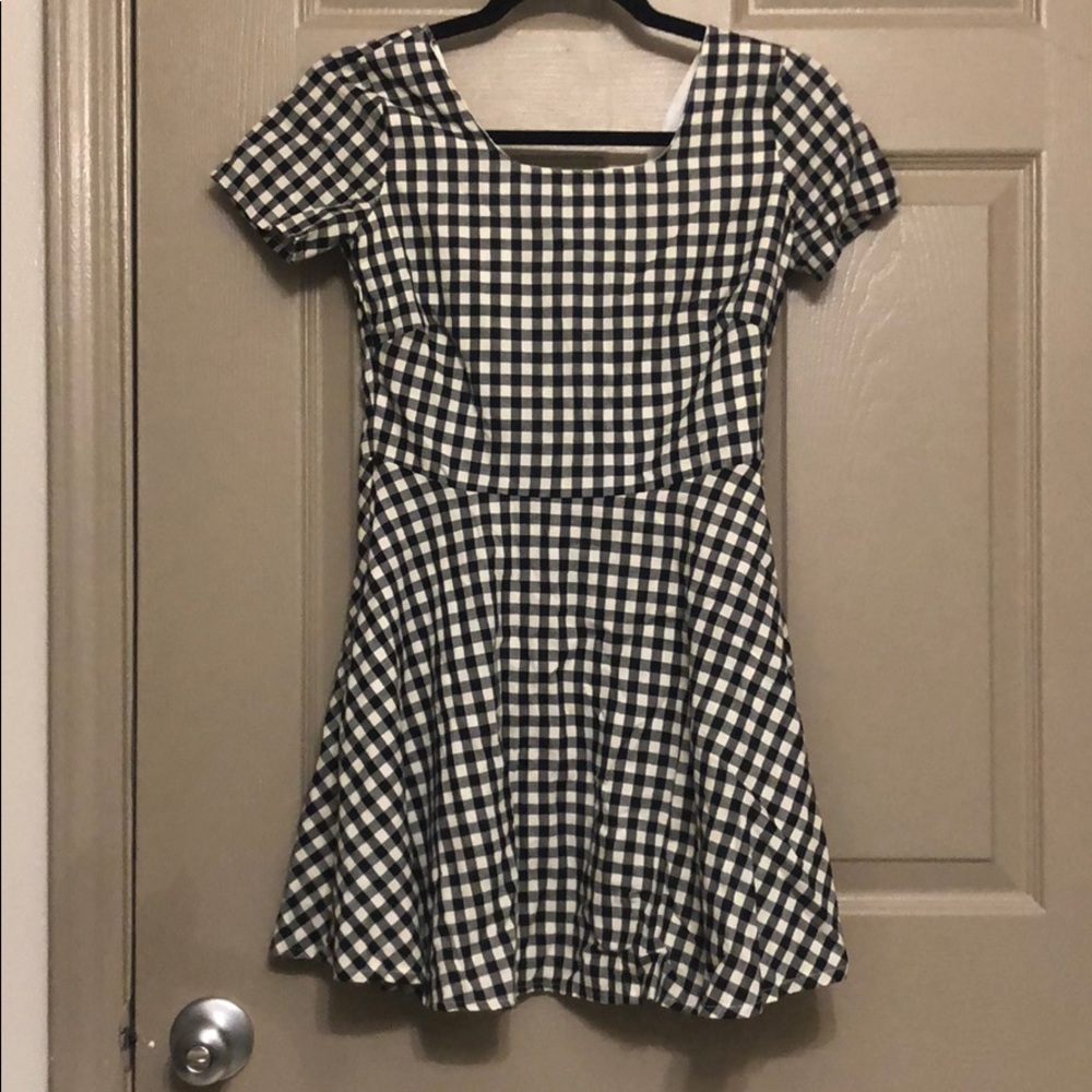 ✨ Vintage Gingham Black and White Dress